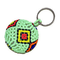 African Hut Coloured Ball Wire and Beaded Keyring (Colours Vary. Please Specify A Colour in The Comments Section) 25g