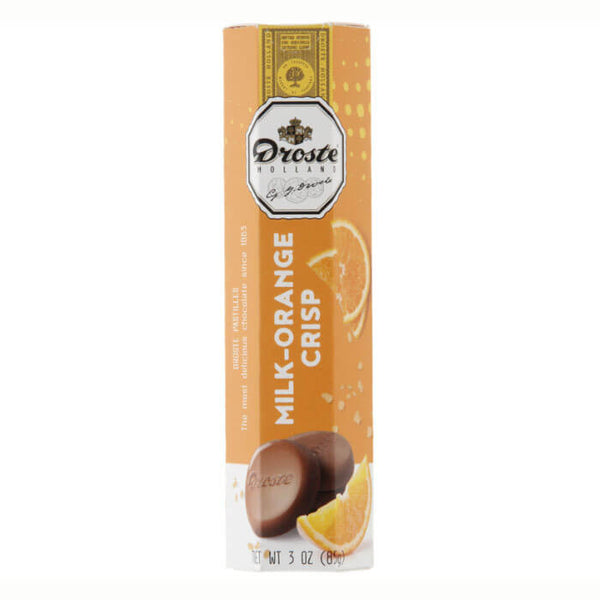 Droste Pastille Milk Orange Crisp Chocolate Tube 85g