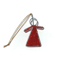 African Hut Beaded Red Angel Tree Ornament 20g