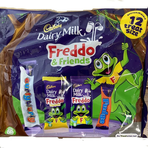 Cadbury Freddo and Friends Treatsize. Curly Wurly, Fudge Bar, DM Freddo and Caramel Freddo 191g