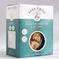 Bag Of Bites Raisin Sunflowerseed And Oat Rusk Box 500g