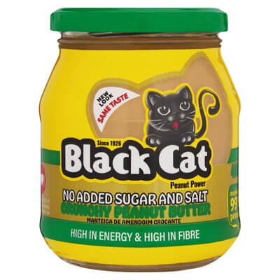 Black Cat Peanut Butter Crunchy No Sugar Or Salt Added 400g