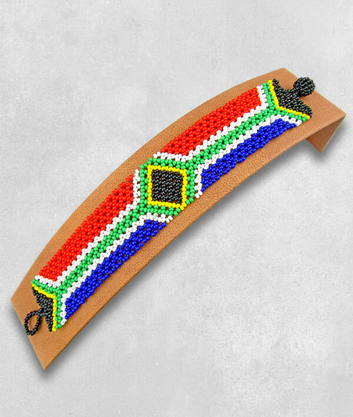 African Hut Heritage Day Beaded SA Flag Bracelet 35g