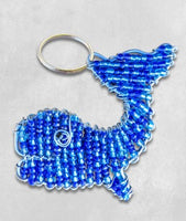 African Hut Beaded Keyring Whale Marinelife 35g