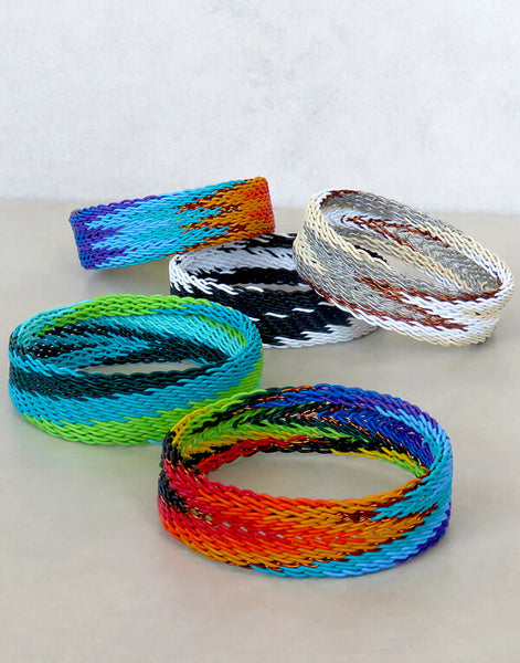 African Hut Telephone Wire Medium Bangles Colorfull 40g