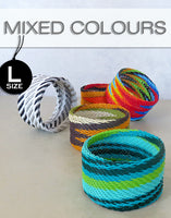 African Hut Telephone Wire Large Bangles Colorfull 50g