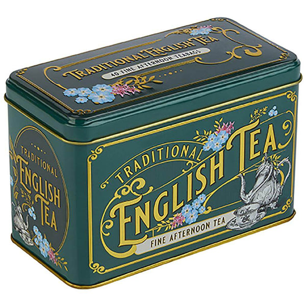 New English Teas Victorian Classic Afternoon Ceylon Tea Tin Bottle Green 40 Tea Bags 80g