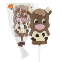 Belfine Lollipop Cow Solid Chocolate 25g