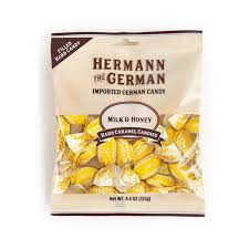 Hermann The German Milk and Honey Hard Caramel Filled Wrapped Candy 125g