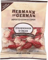 Hermann The German Strawberries and Cream Hard Caramel Filled Wrapped Candy 125g